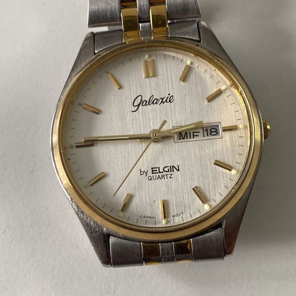 elgin Accessories Vintage Galaxieby Elgin Watch Men 35mm Two Tone